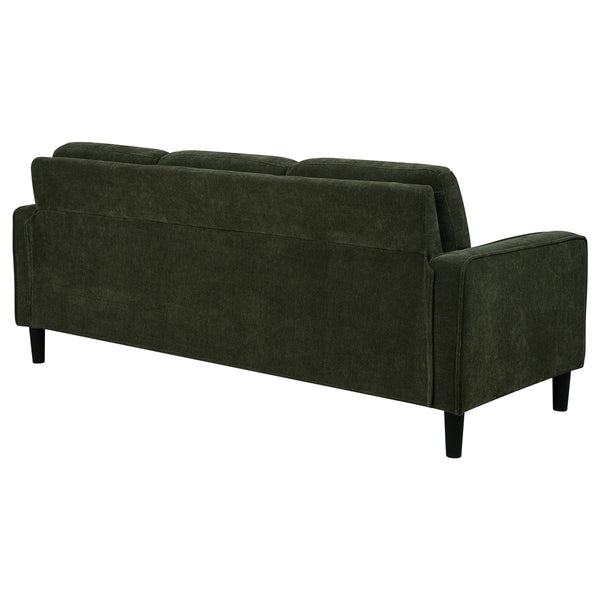 Coaster Ruth 77-Inch Fabric Upholstered Track Arm Sofa Matcha Green