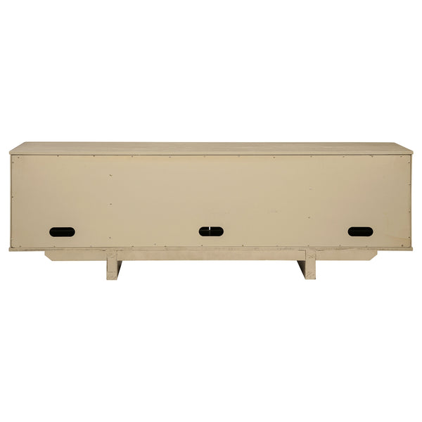 Coaster Kailani 79-Inch 4-Door Cane Tv Stand Media Console Beige Oak