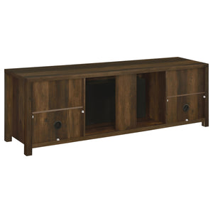 Coaster Enfield 71-Inch Tv Stand Fireplace Media Console Dark Pine