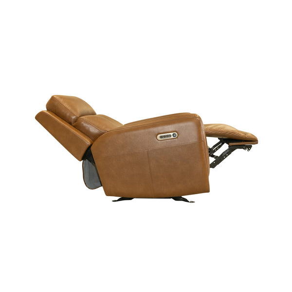 Flexsteel Alister Leather Power Gliding Recliner with Power Headrest and Lumbar in Sedona