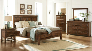 napa furniture hillcrest king complete storage bed in rich brown