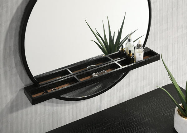 Coaster Arini 2-Piece Makeup Vanity Table & Mirror Set Black