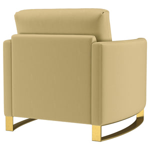 Coaster Corliss Upholstered Curved Track Arm Chair Camel