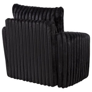 Coaster Sarco Corduroy Upholstered Swivel Accent Arm Chair Black