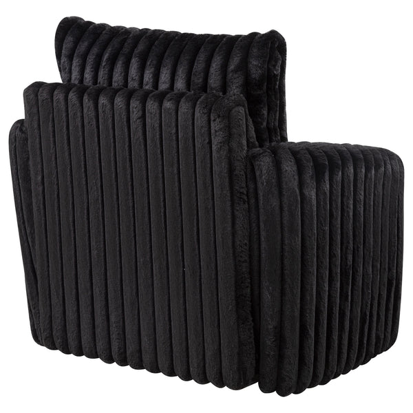 Coaster Sarco Corduroy Upholstered Swivel Accent Arm Chair Black