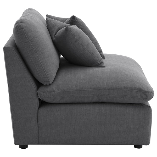 Coaster Hobson Upholstered Armless Chair Charcoal