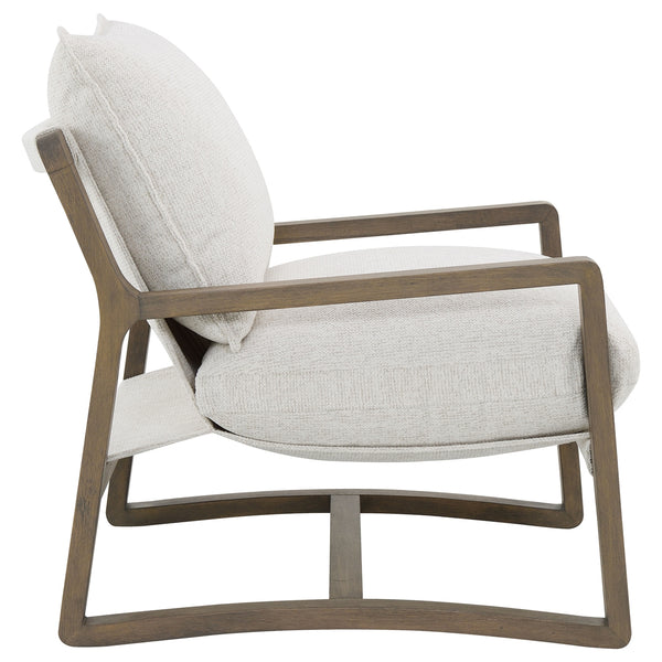 Coaster Geneva Boucle Upholstered Wood Arm Accent Chair Sand