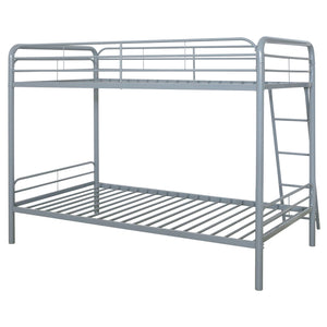 Coaster Carson Metal Twin Over Twin Bunk Bed Glossy Silver