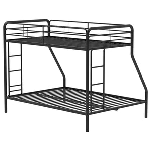 Coaster Carson Metal Twin Over Full Bunk Bed Glossy Black