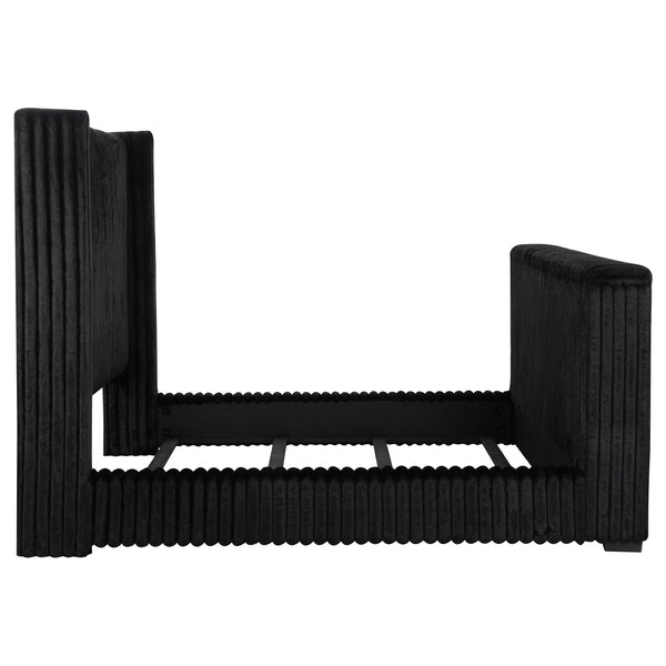 Coaster Centergrove Upholstered California King Wingback Tv Bed Black