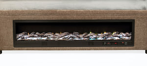 Coaster Senna Upholstered California King Audio Flame Visualizer Bed Brown
