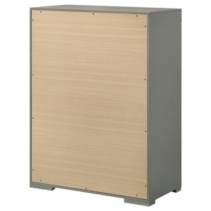 Coaster Ives 5-Drawer Bedroom Chest Of Drawers Grey High Gloss