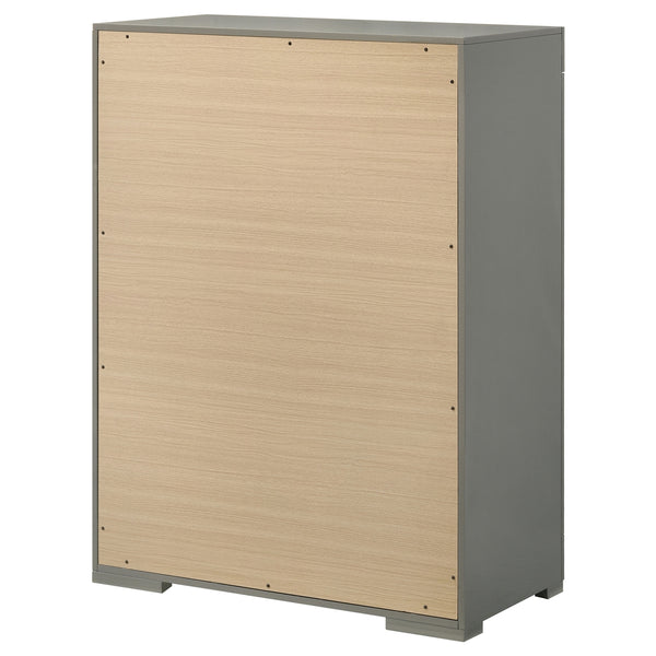 Coaster Ives 5-Drawer Bedroom Chest Of Drawers Grey High Gloss