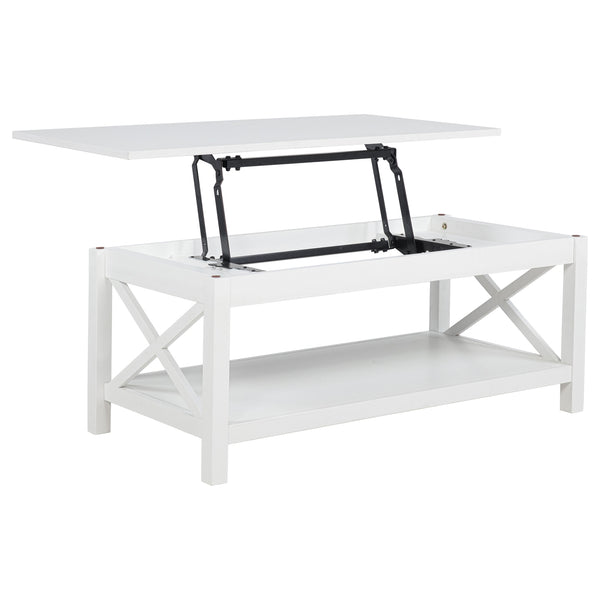Coaster Skyview 3-Piece Rectangular Lift Top Coffee Table Set White