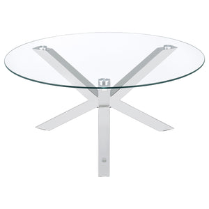 Coaster Kenzie 2-Piece Round Coffee & End Table Set Chrome