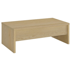 Coaster Canoga 3-Piece Lift Top Cocktail Coffee Table Set Light Oak
