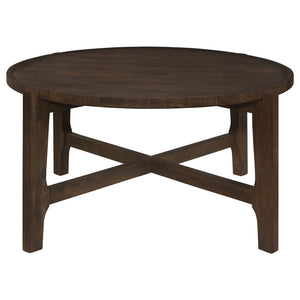 Coaster Cota 2-Piece Solid Wood Coffee & End Table Set Dark Brown