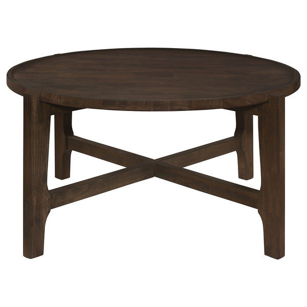 Coaster Cota 2-Piece Solid Wood Coffee & End Table Set Dark Brown