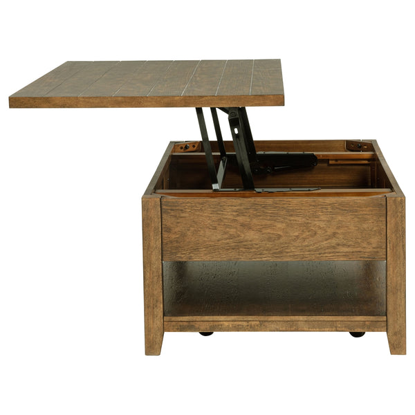 Coaster Payne 48-Inch Mobile Lift Top Coffee Table Distressed Brown