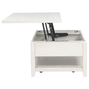 Coaster Payne 48-Inch Mobile Lift Top Coffee Table Distressed White