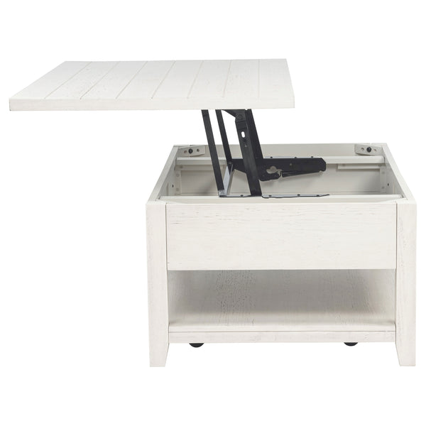 Coaster Payne 48-Inch Mobile Lift Top Coffee Table Distressed White