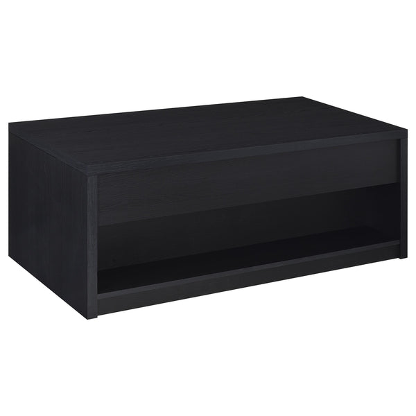 Coaster Knapp Lift Top Cocktail Coffee Table With Dual Drawers Black