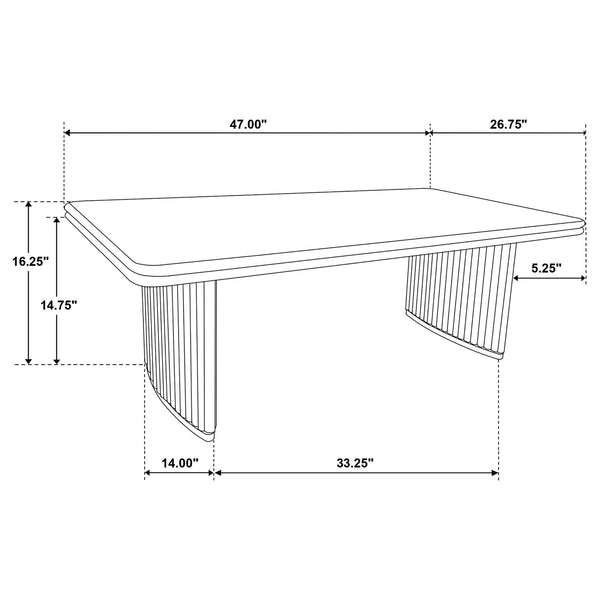 Coaster Adina Rectangular Wood Coffee Table Distressed Light Brown