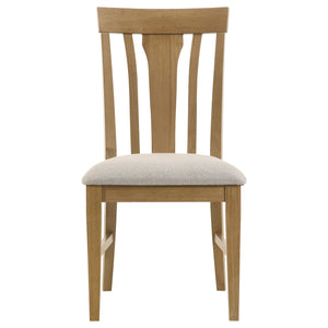 Coaster Hartville 7-Piece Round Dining Table Set Natural Light Brown