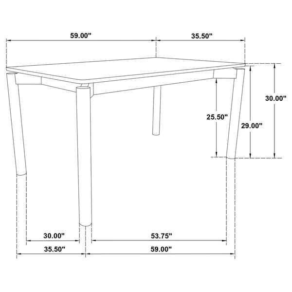 Coaster Parkridge 59-Inch Rectangular Dining Table Natural Walnut