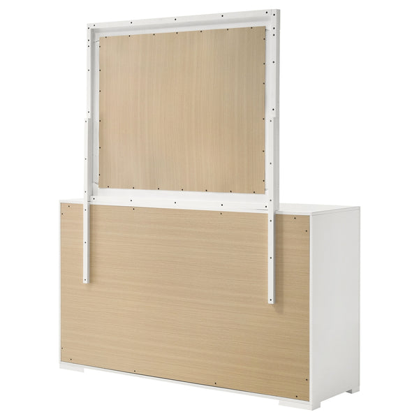 Coaster Ives 6-Drawer Dresser & Mirror White High Gloss