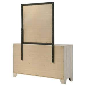 Coaster Trenton 6-Drawer Bedroom Dresser With Mirror Rustic Cream