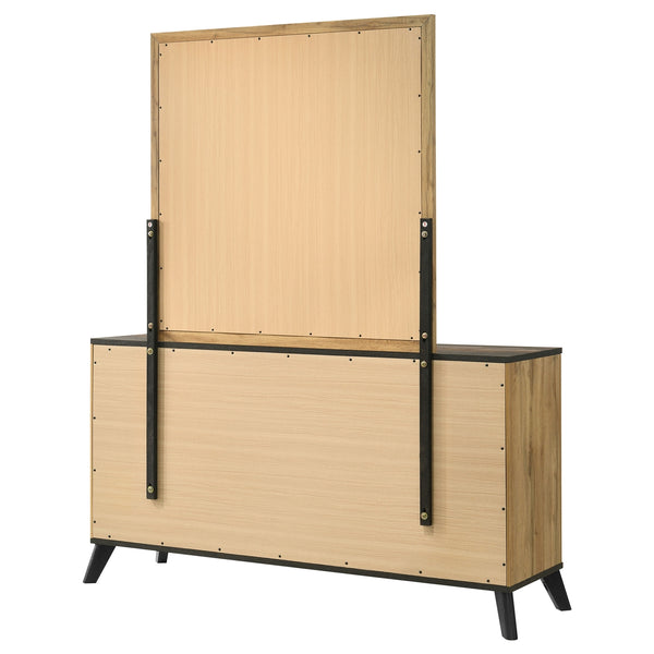 Coaster Kaywood 6-Drawer Dresser & Mirror Natural Pine