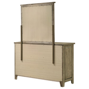 Coaster Hazlewood 6-Drawer Bedroom Dresser With Mirror Vineyard Oak