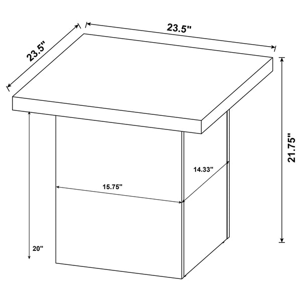 Coaster Devar Square Engineered Laminate End Side Table Black