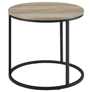 Coaster Lainey Round Occasional Side End Table Distressed Pine