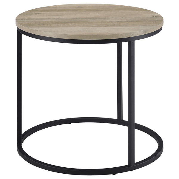 Coaster Lainey Round Occasional Side End Table Distressed Pine