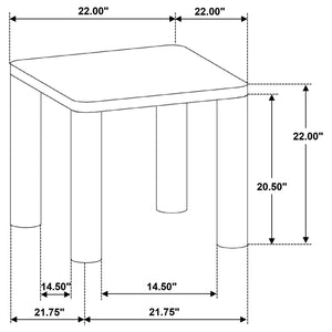 Coaster Castlewood Engineered Wood Accent Side End Table Brown Oak