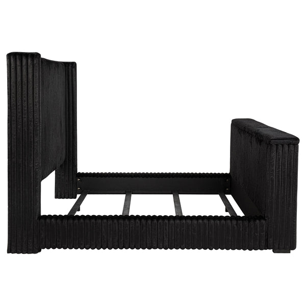 Coaster Centergrove Upholstered King Wingback Tv Bed Black