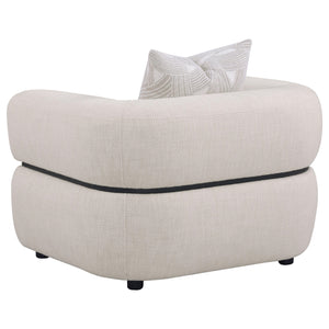 Coaster Jeanette 3-Piece Fabric Upholstered Round Arm Sofa Set Beige