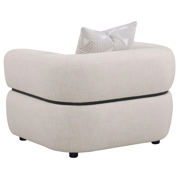 Coaster Jeanette 3-Piece Fabric Upholstered Round Arm Sofa Set Beige