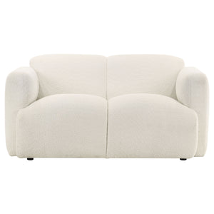 Coaster Dorset 2-Piece Upholstered Round Track Arm Sofa Set White