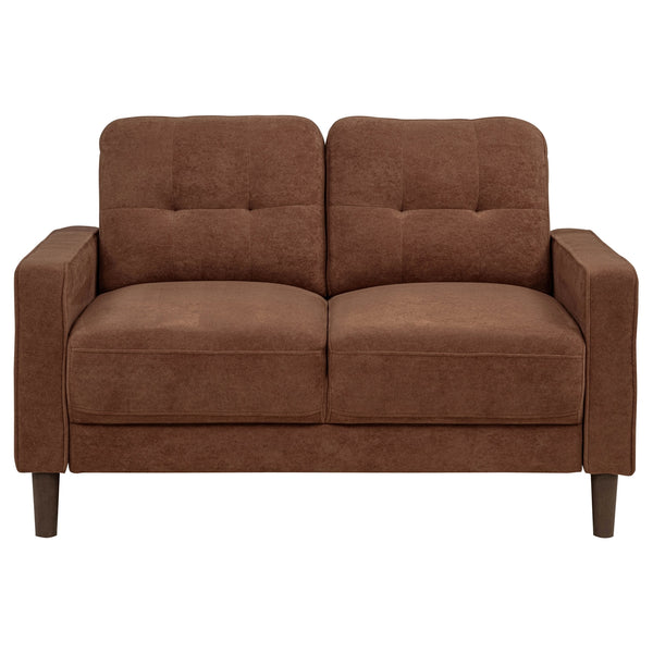 Coaster Bowen Ii 2-Piece Fabric Upholstered Track Arm Sofa Set Rust