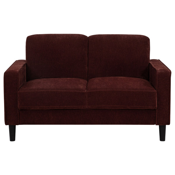 Coaster Ruth 3-Piece Fabric Upholstered Track Arm Sofa Rust Red
