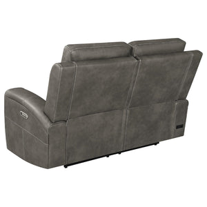 Coaster Brickston 2-Piece Triple Power Reclining Sofa Set Charcoal