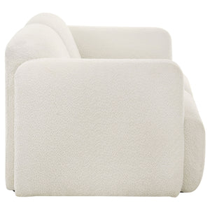 Coaster Dorset Fabric Upholstered Round Track Arm Loveseat White