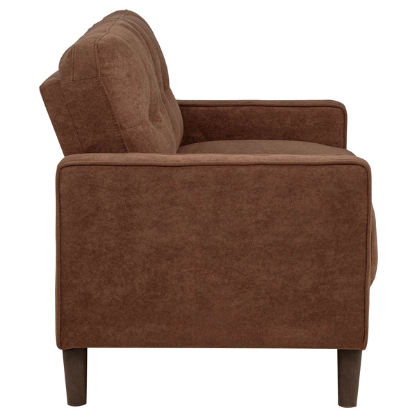 Coaster Bowen Ii Fabric Upholstered Track Arm Loveseat Rust