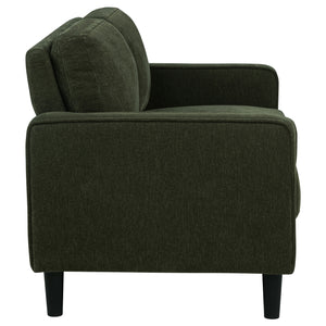 Coaster Ruth Fabric Upholstered Track Arm Loveseat Matcha Green