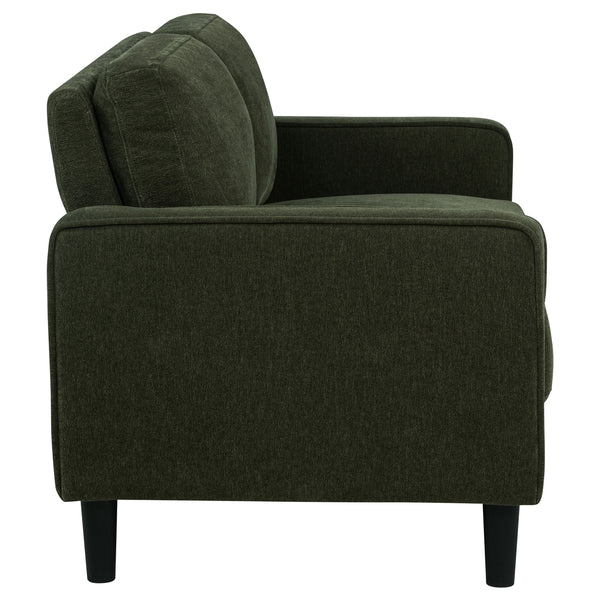Coaster Ruth Fabric Upholstered Track Arm Loveseat Matcha Green