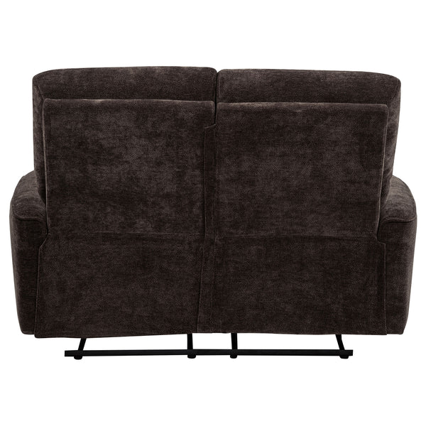 Coaster Navarro Chenille Upholstered Reclining Loveseat Dark Brown