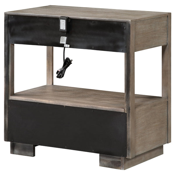 Coaster Durango 2-Drawer Nightstand Bedside Table Taupe Oak